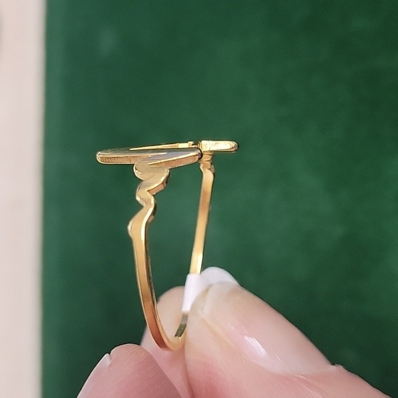 Heartbeat Gold over Stainless Steel Ring Size 10 - Picture 3 of 3